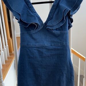 Blue Denim Ruffle Dress